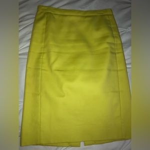 J Crew Number 2 Pencil Skirt Lime Green Cotton